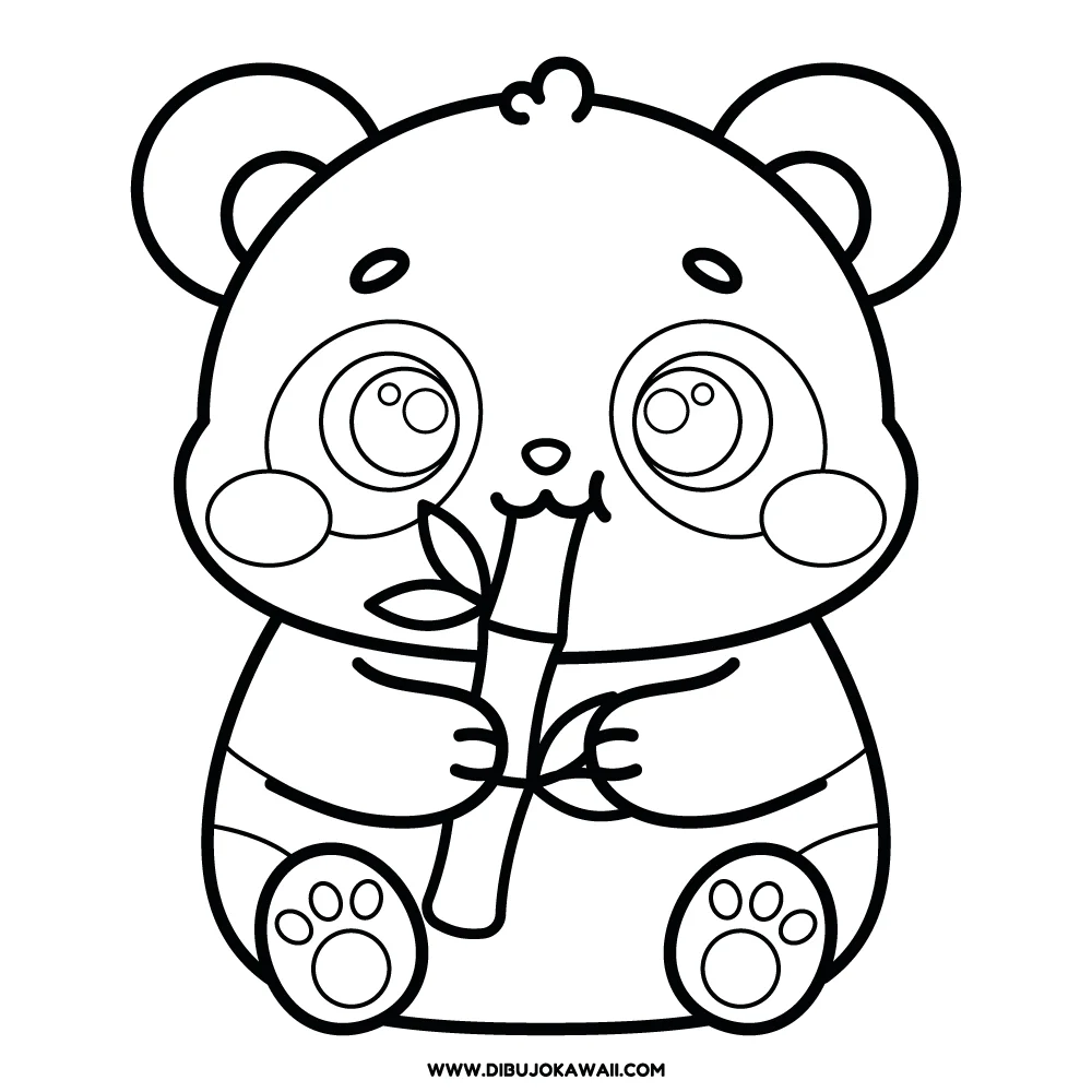 Dibujo de Panda kawaii para colorear