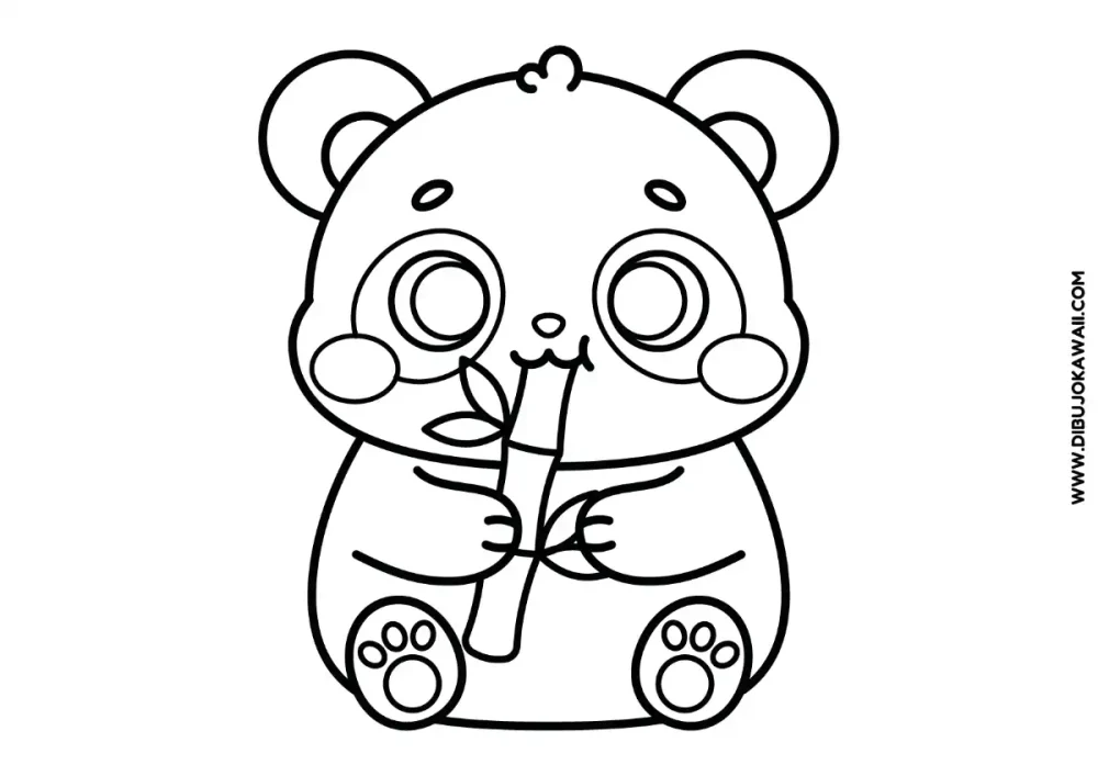 Dibujo de Panda kawaii para colorear