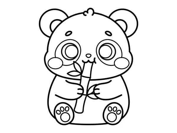 Dibujo de Panda kawaii para colorear