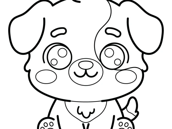 perrito kawaii para colorear