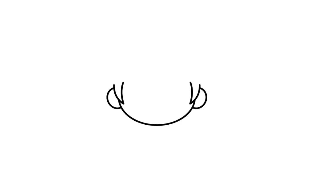 Tutorial de dibujo kawaii — peach bebe paso 1: Base de la cara, las orejas y los flecos