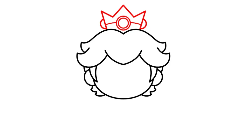 Tutorial de dibujo kawaii — peach bebe paso 3: Su pequeña corona real