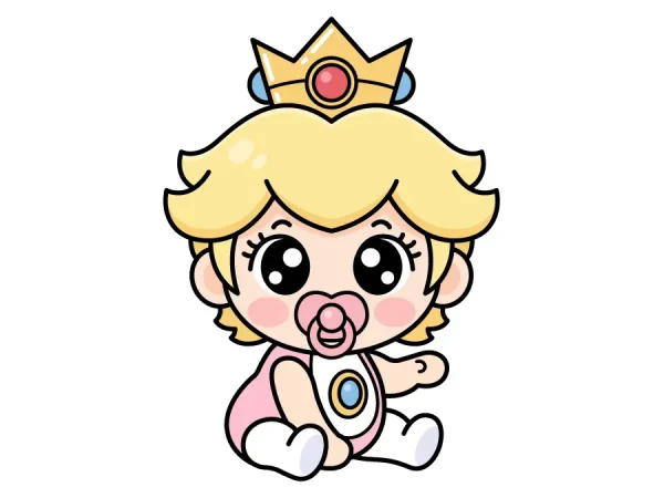 Cómo dibujar Princesa Peach Bebe