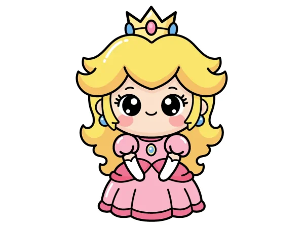 Princesa Peach dibujo fácil