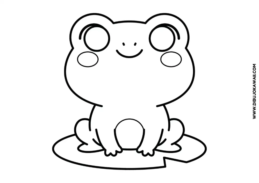 Dibujo de Rana Kawaii para colorear