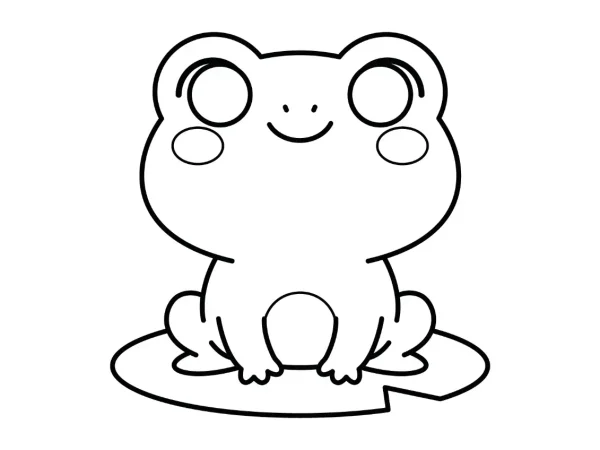 Dibujo de Rana Kawaii para colorear