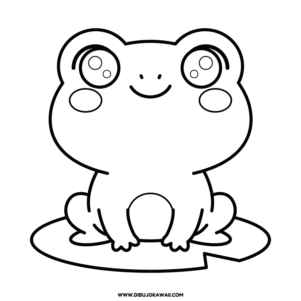Dibujo de Rana Kawaii para colorear