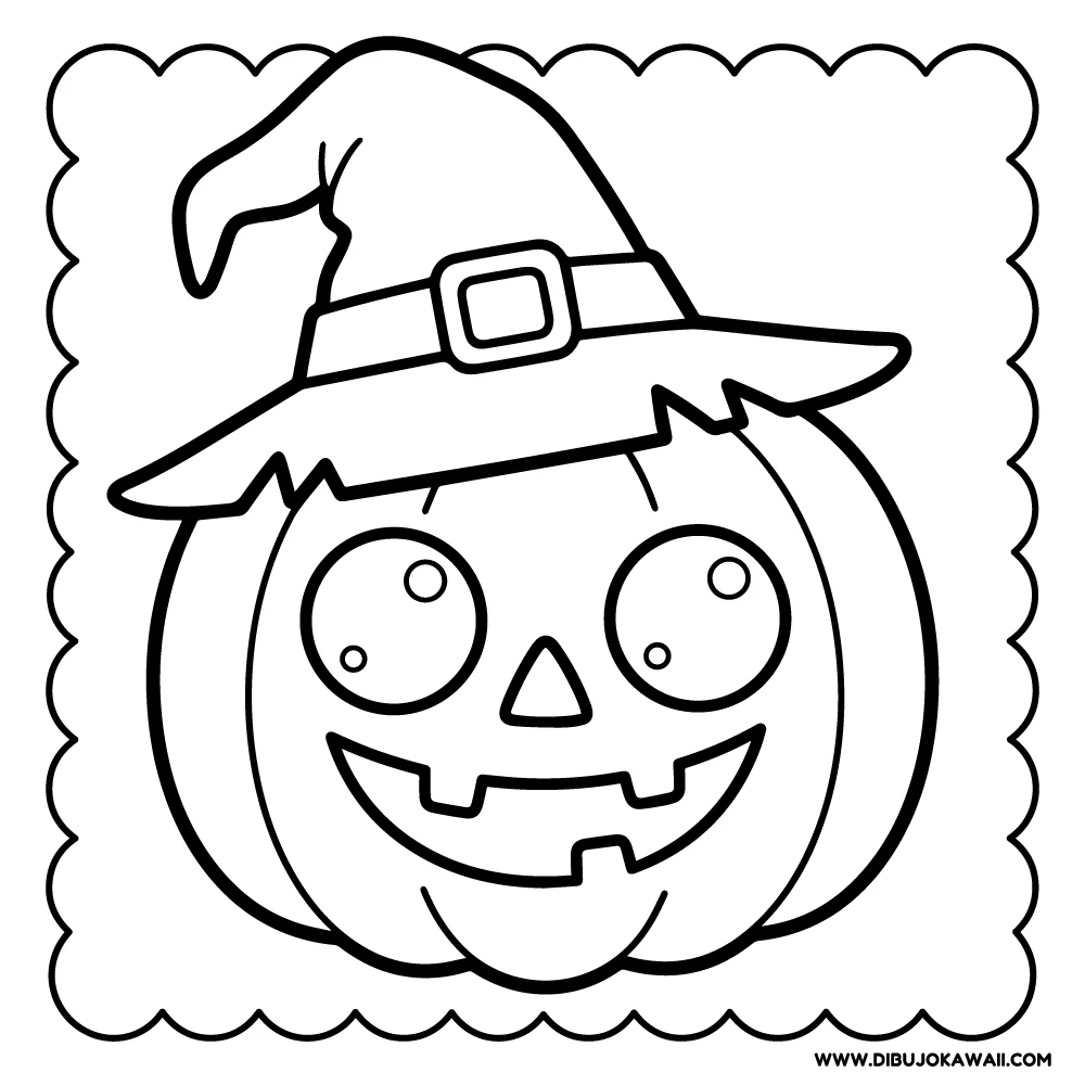Dibujo de calabaza de halloween para colorear