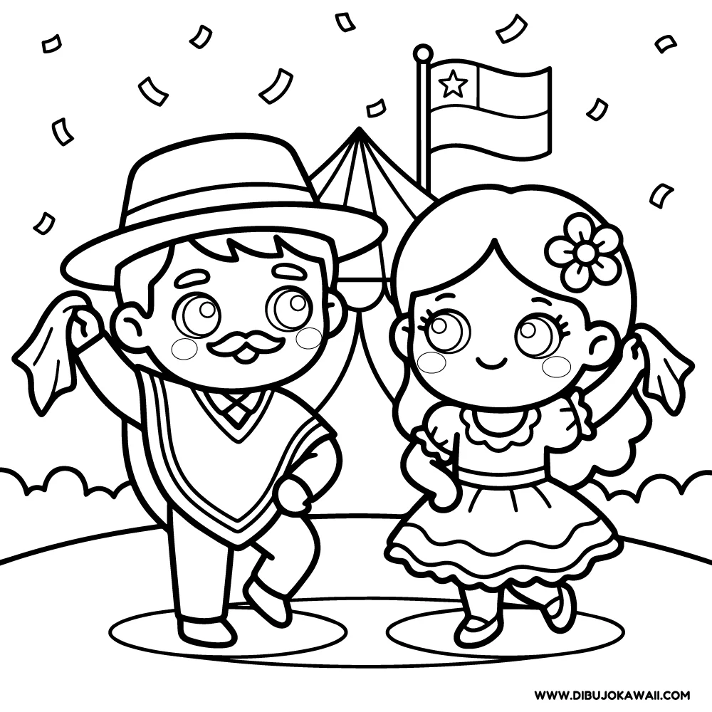 Dibujo de Fiestas Patrias para colorear 1 Dibujo de fiestas patrias para colorear