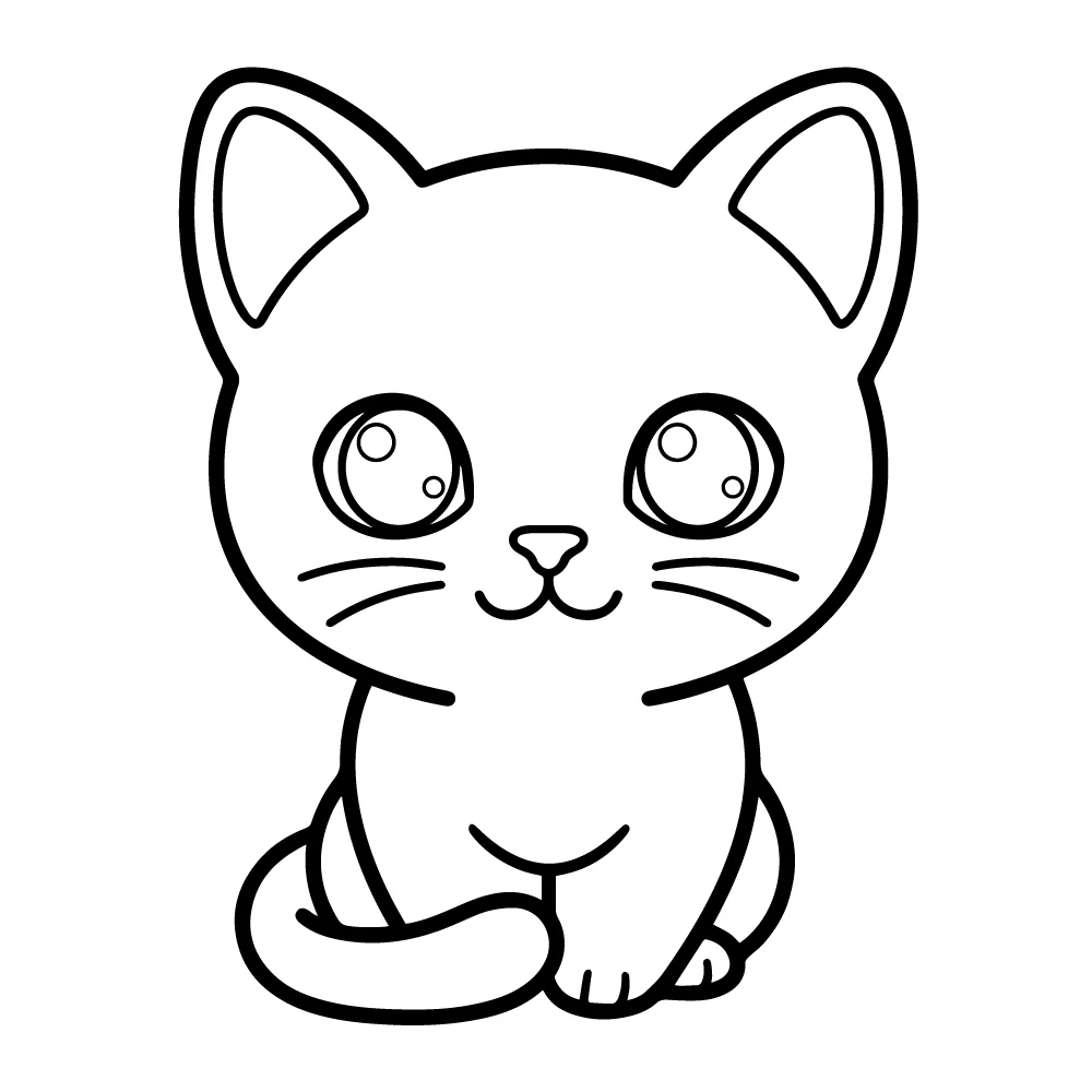 dibujo de gato kawaii
