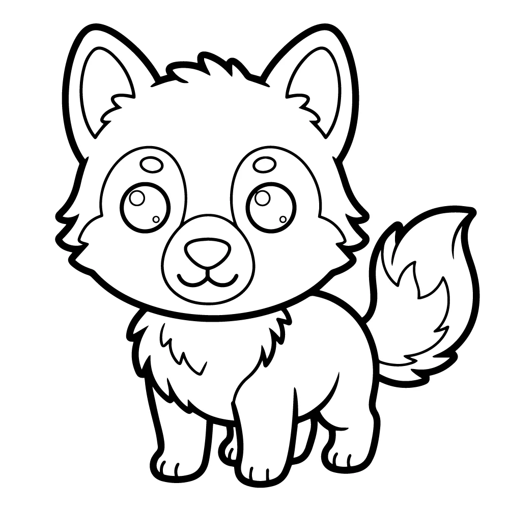 Dibujo de Lobo para colorear fácil 1 dibujo de lobo para colorear fácil