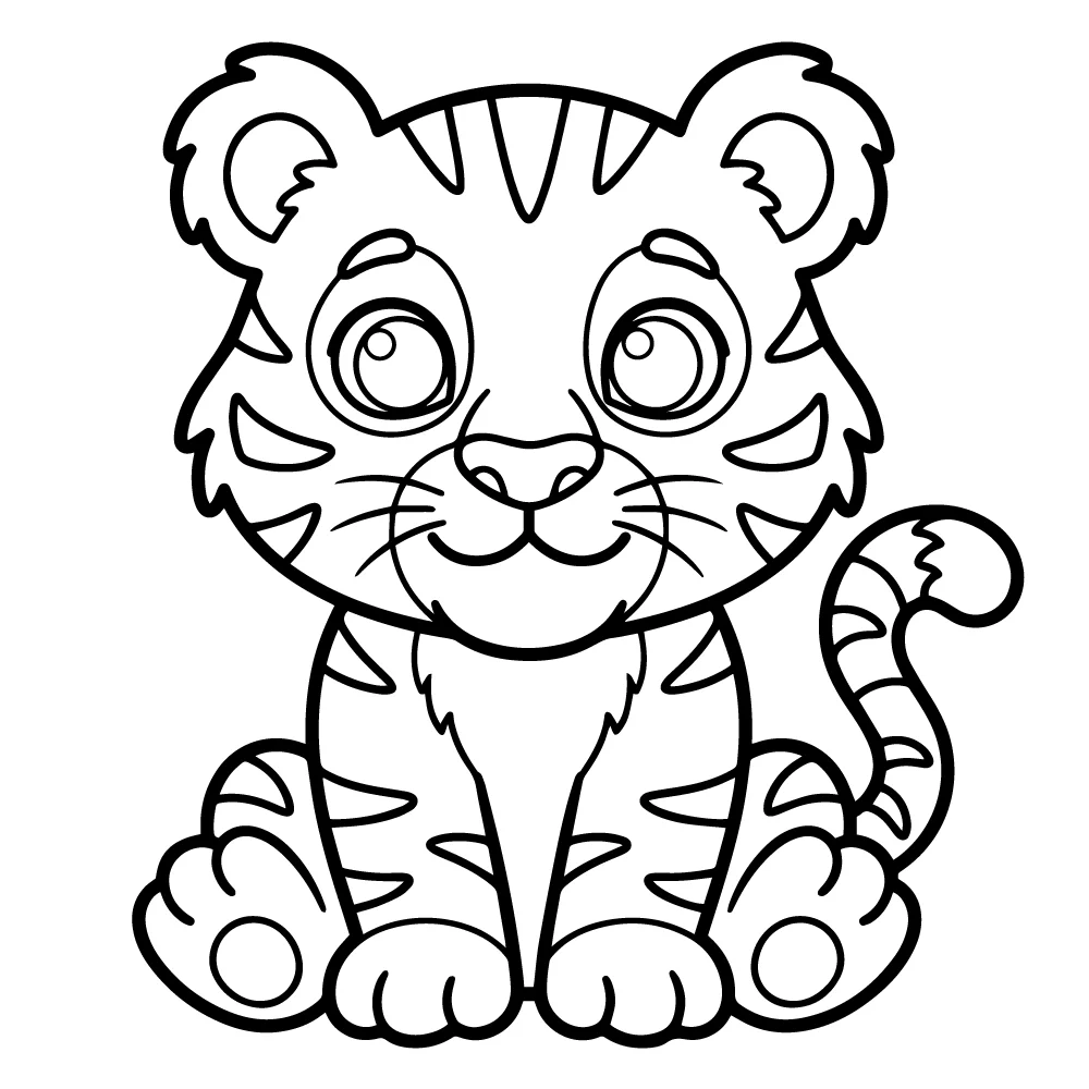 Dibujo de Tigre para colorear e imprimir 1 Dibujo de tigre para colorear e imprimir