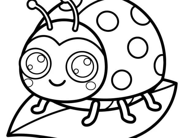 Dibujo mariquita infantil para colorear