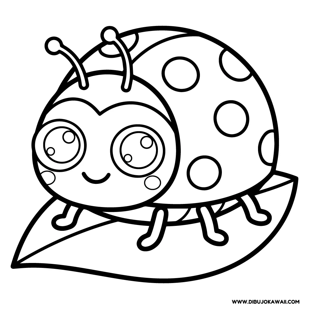 Dibujo mariquita infantil para colorear