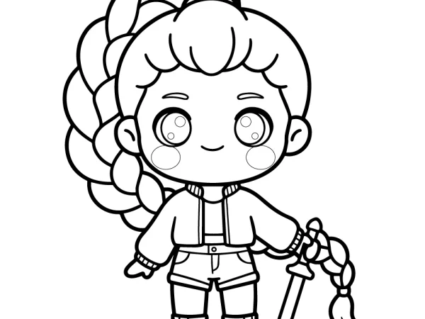 Dibujo para colorear de Guerrera Kpop Rumi