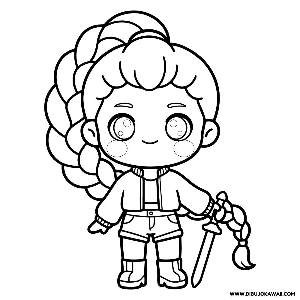 Dibujo para colorear de Guerrera Kpop Rumi