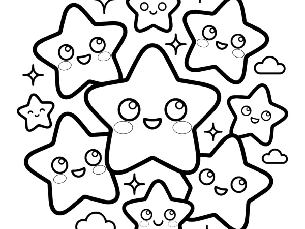 Dibujo de estrellas para colorear infantil