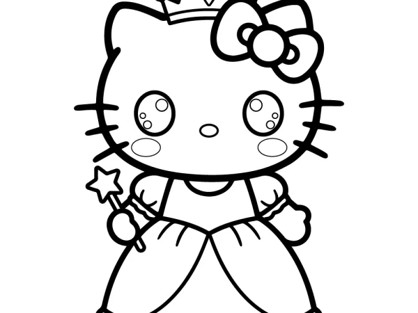 Hello Kitty princesa para colorear